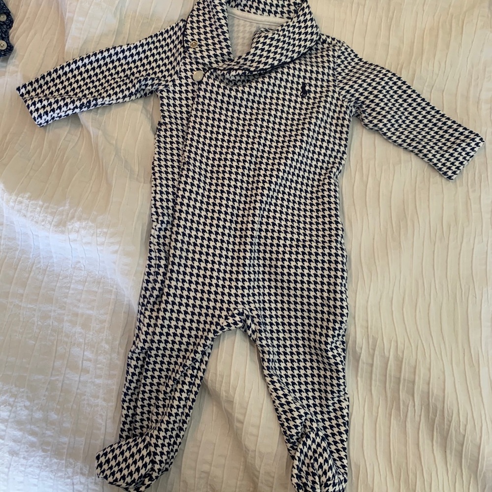 Ralph Lauren footed houndstooth one piece